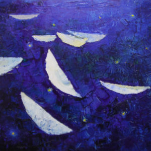 Night boats - 60x60cm