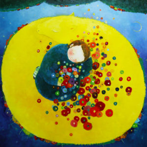 Dream with the yellow dragon - 100x100 cm