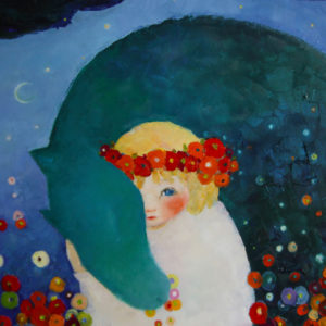 Dream with the green dragon - 50x50 cm