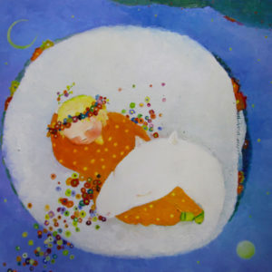 Dream with the white dragon - 50x50 cm