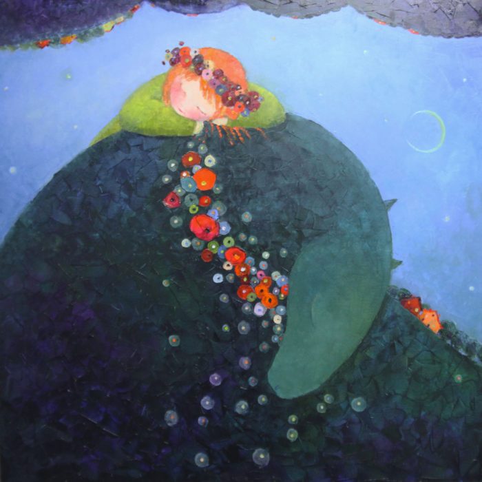 Dream with the green dragon - 100x100 cm - 2013