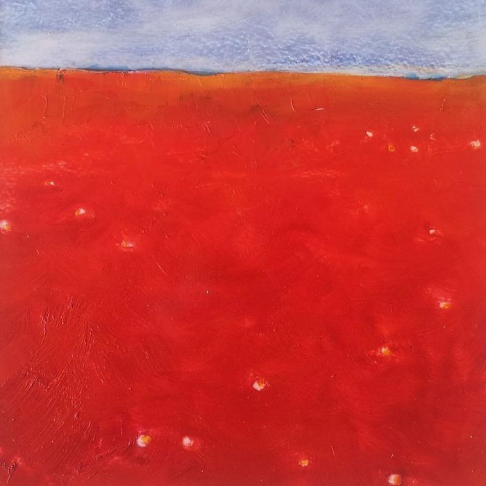 Red landscape - 24x24 cm