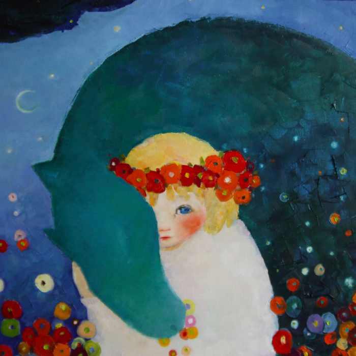 Dream with the green dragon - 50x50 cm
