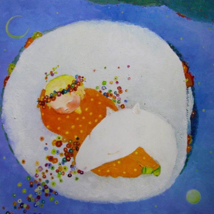 Dream with the white dragon - 50x50 cm